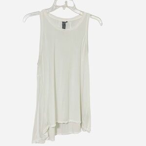 Sweaty Betty Tank Top Women Medium White Crew Neck Cotton Tencel Easy Peazy Top